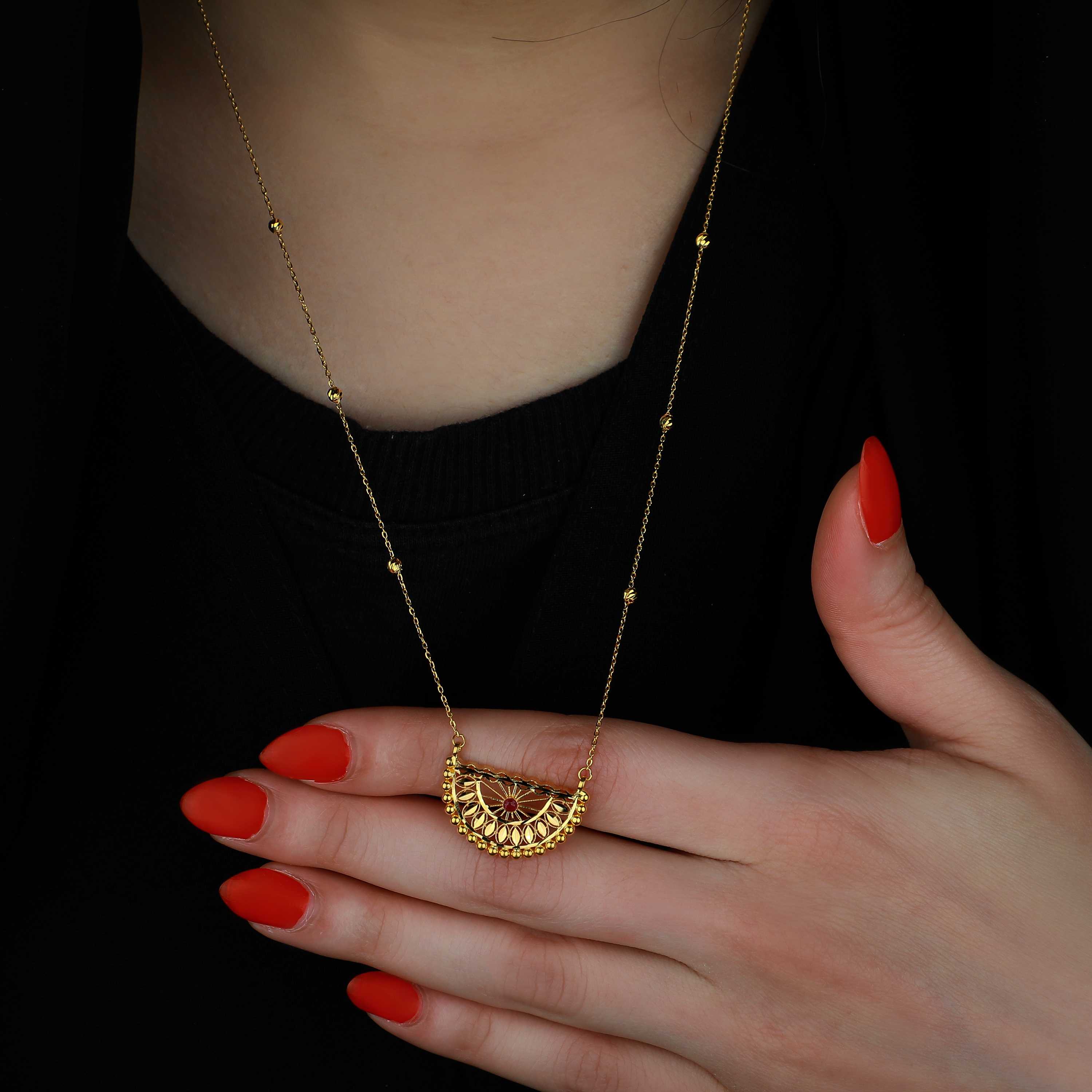 21 karat gold necklace, Turkish made - (H-0294)